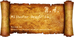 Milhofer Angéla névjegykártya